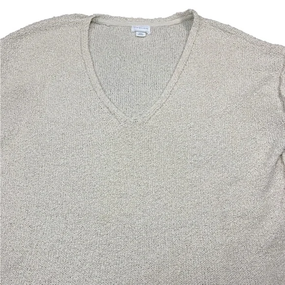 Caslon Boucle Knit Tunic Sweater Long Sleeves V-Neck Ivory Knit Pullover - Picture 6 of 16